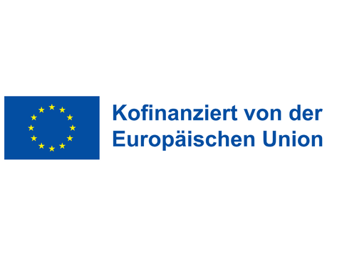 Logo blau mit EU-Flagge, Kofinanziert von der Europäischen Union